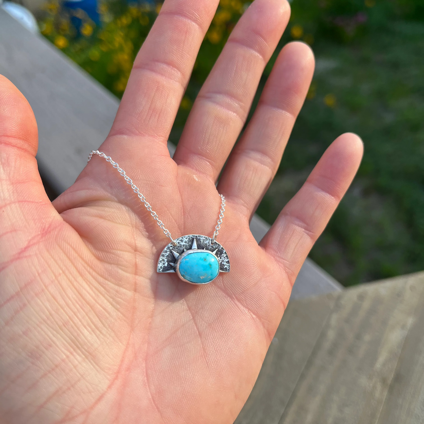 One of a Kind Turquoise Sunrise Necklace