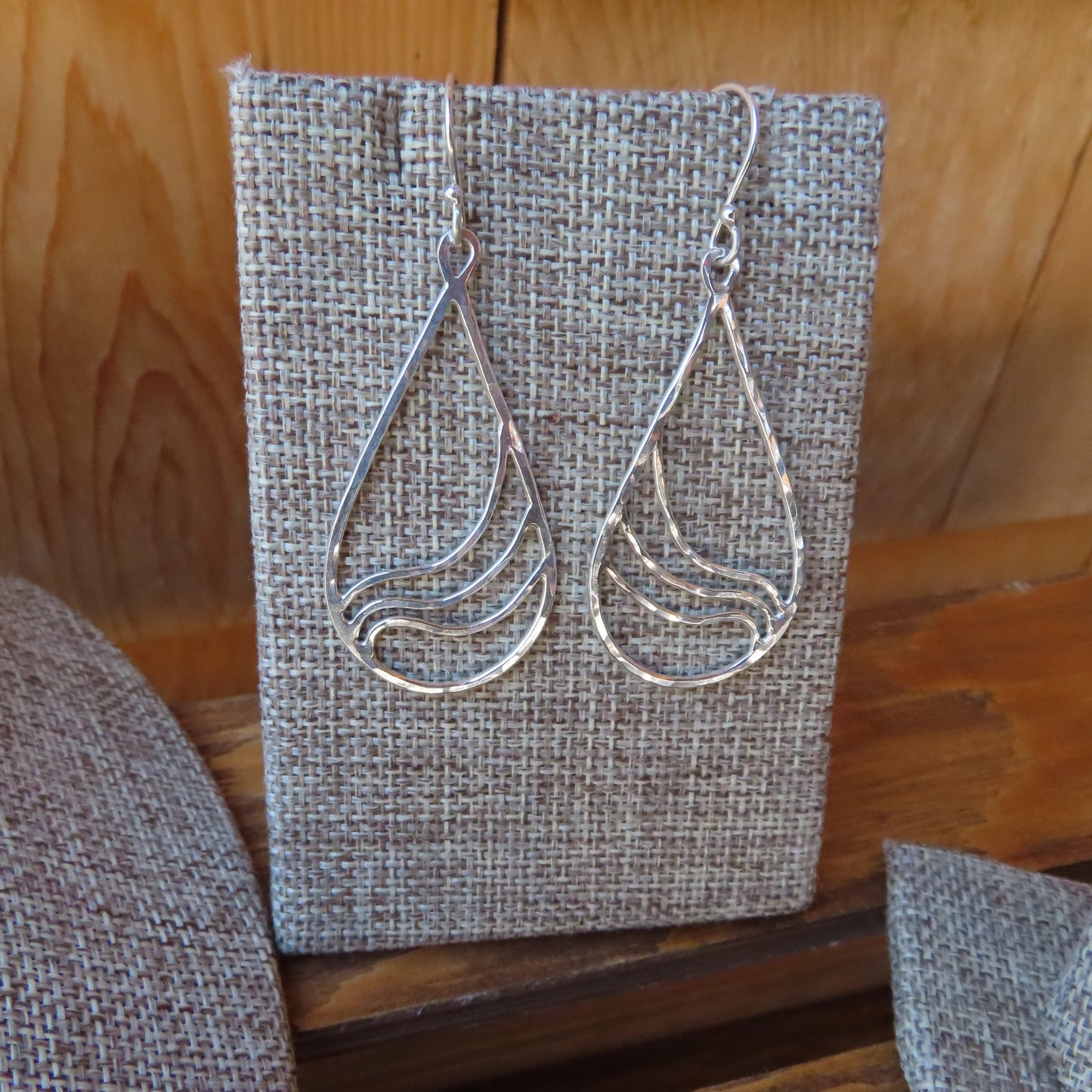 Sterling Silver tear drops with ripple waves