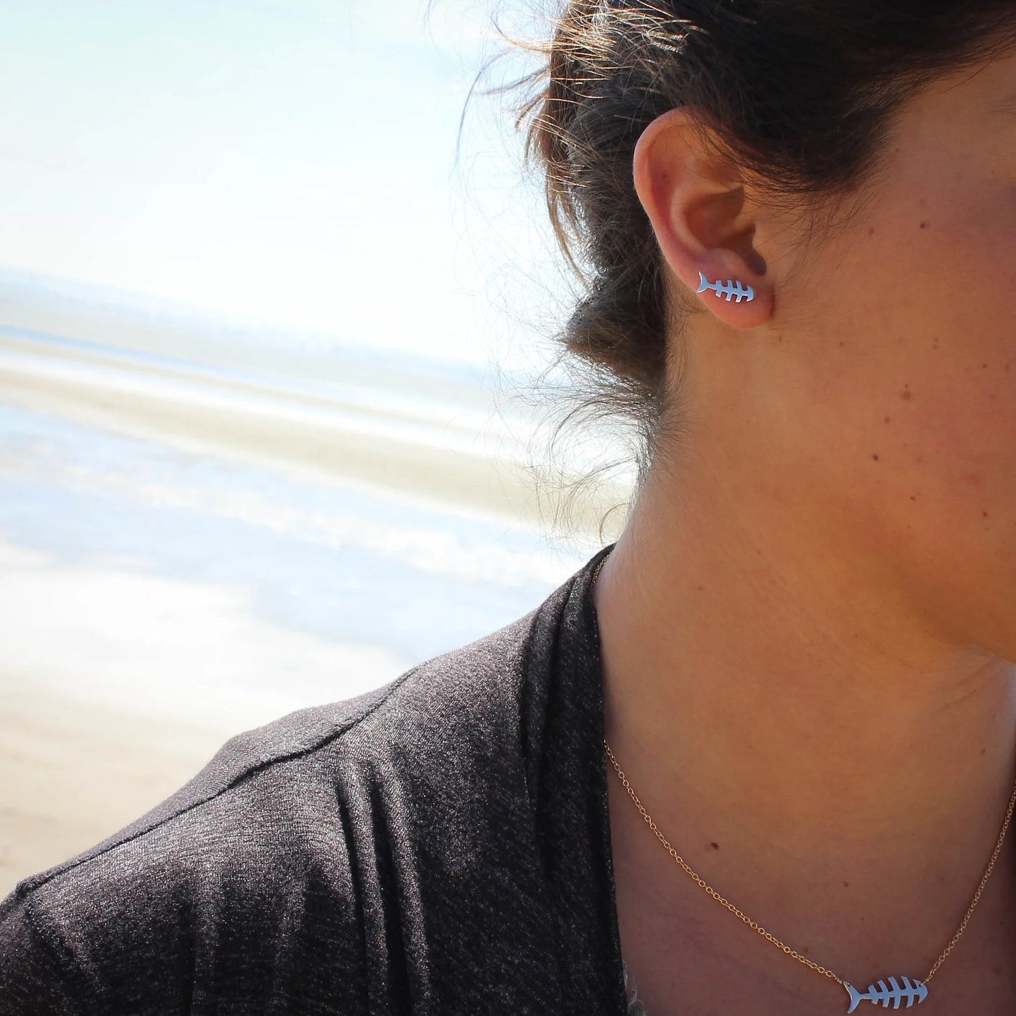 Fishbone Stud Earrings