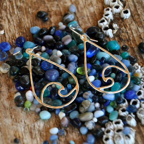 Tear Drop Wave Earrings