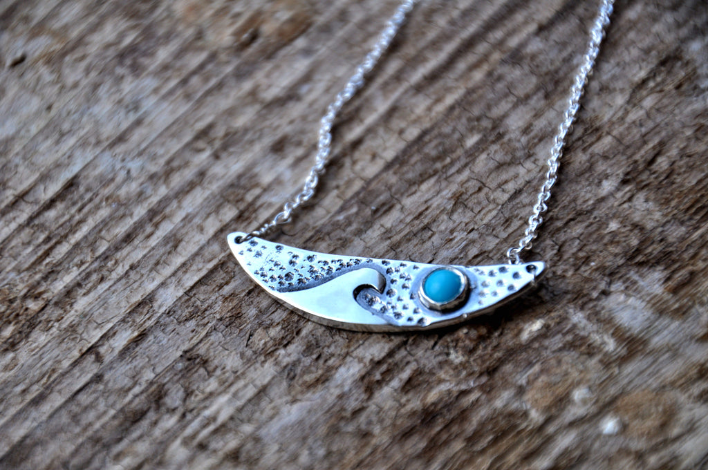 Crescent Turquoise Wave Necklace