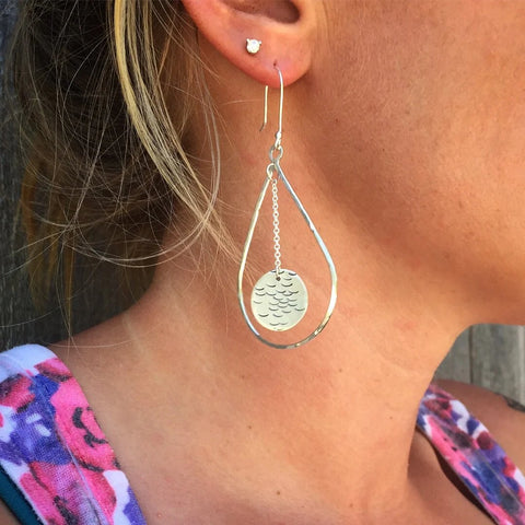 Tear Drop Scale Dangle Earrings